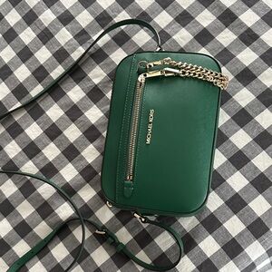Michael Kors Emerald Crossbody Bag with Gold Chain